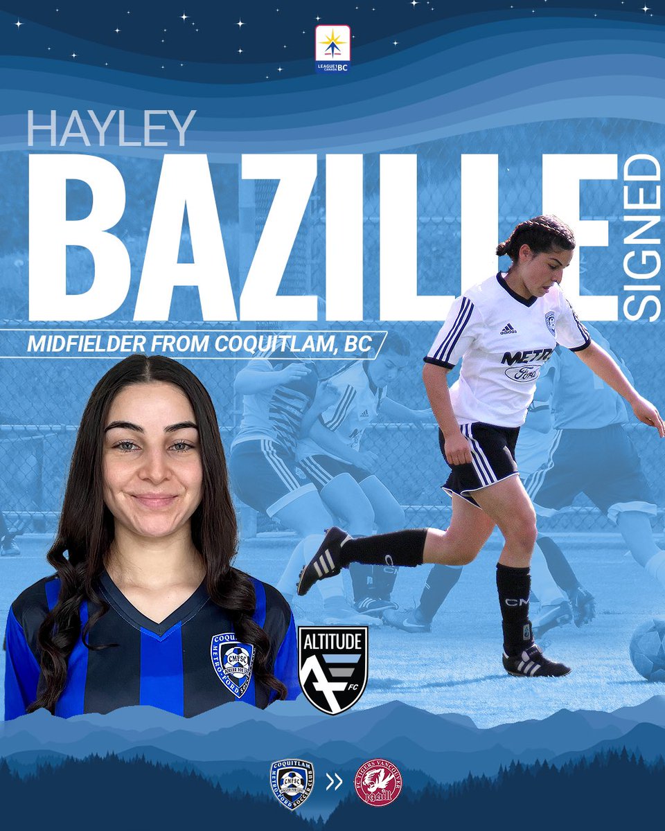 Hayley Bazille has signed with our women's 2023 @league1bc team. Hayley progressed through Youth Metro and BCSPL and then women’s Div 1 and Premier with @CMFSC . She was named MVP once at CMFSC and twice with her high school team and also spent a season with @fctigerssoccer.