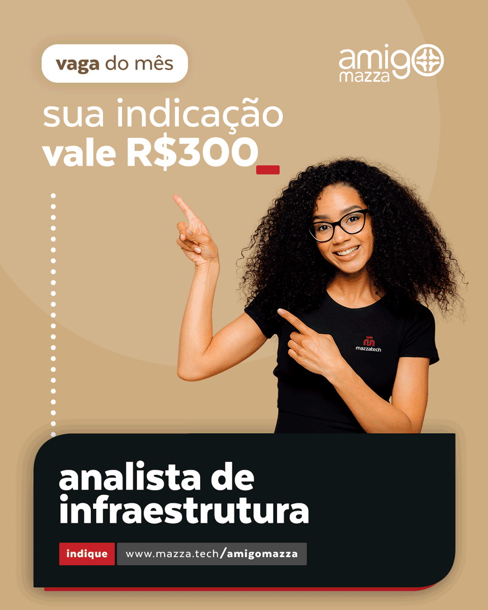 mazzatech_ti's tweet photo. Sem sorteio e sem pegadinhas. #vempramazza
Indique agora: Analista de Infraestrutura
🔴https://t.co/VlEwMdRJQS
#vempramazza
#mazzatech #amigomazza #tecnologia #profissionaldeti #programador #programadora #ti #vagadeti #devinfra #dev #analistadeti https://t.co/iG15vPUR5N
