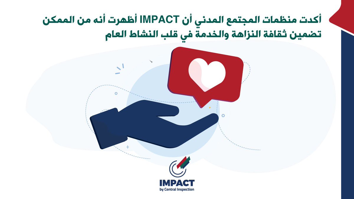 impact_gov's tweet photo. شددت المنظمات على أن نجاح مبادرة IMPACT ليسَ إلّا دليلًا على أنَّه من الممكن إحداث التغيير واتّباع نهج هادف في إدارة الأداء وترسيخ ثقافة النزاهة والخدمة في الأنشطة العامّة. https://t.co/iPHTPWdxYe https://t.co/BlUwr0jZ3j
