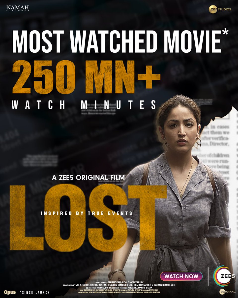 #Lost is blockbuster on #ZEE5. Congratulations @aniruddhatony sir and @yamigautam for #Lost success ❤️

Watch #LostOnZEE5 now!

#vedicdwivedi