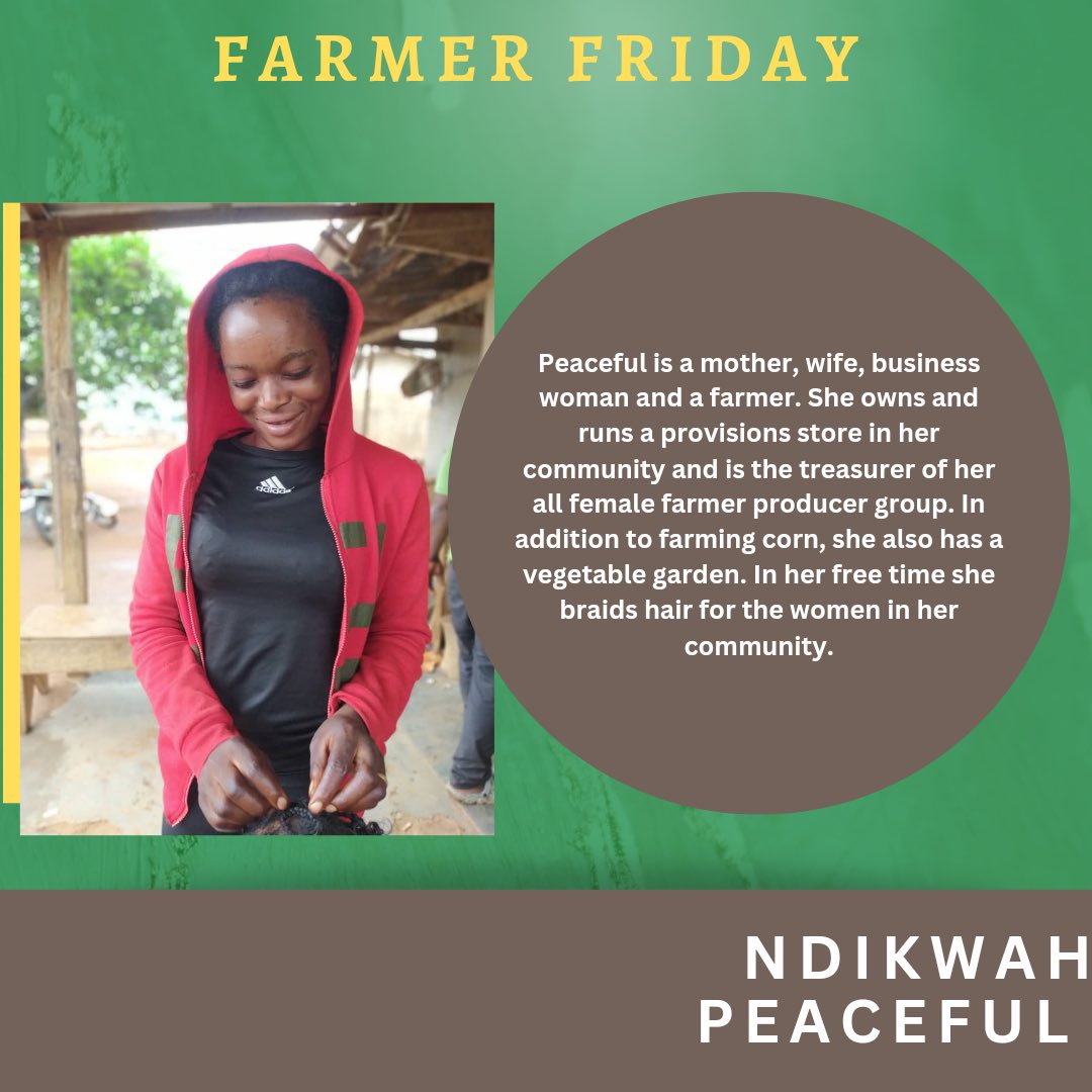 This #FemaleFarmerFriday, we are profiling Ndikwa Peaceful. A young trader &amp; farmer who has already stamped an indelible mark in her community.
.
 #IWD2023 #womenownedbusiness #womensmonth #womensHistoryMonth #WHM #community #womensmarch #womenrunbusiness #womanrun #Grassland