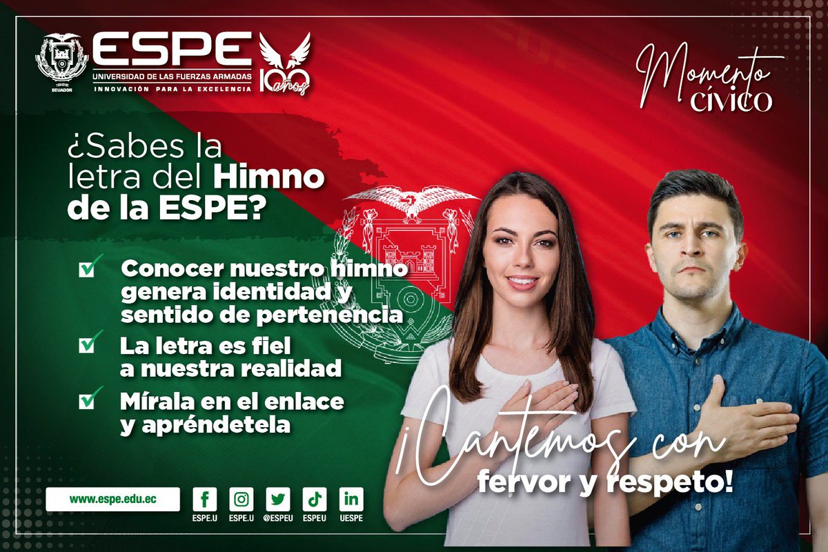 Himno de la <a href="/ESPEU/">ESPE</a> aquí: youtu.be/3wczJXfxhmA