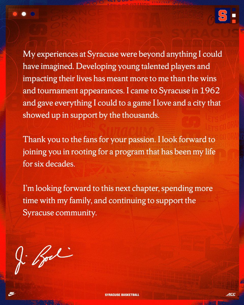Thank you, Syracuse.
