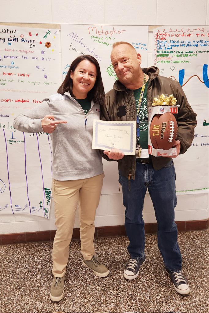 Congratulations to our Instructional Assistant of the Year, Mr. Glen Jackson!!! He moves the chains on a daily basis, can't say enough about him and his dedication to Landstown. 🎯🔥 #ridethewave 🐬