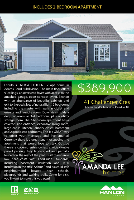 My wonderful colleague, <a href="/AmandaLeeHomes/">Amanda Lee</a>, just listed this 2-apt bungalow in Paradise fro under 400K. It will be sold this weekend, call/text me at 709-743-1818 if you want to be that one buyer who snaps up this great spot. <a href="/HanlonRealty/">Hanlon Realty</a>