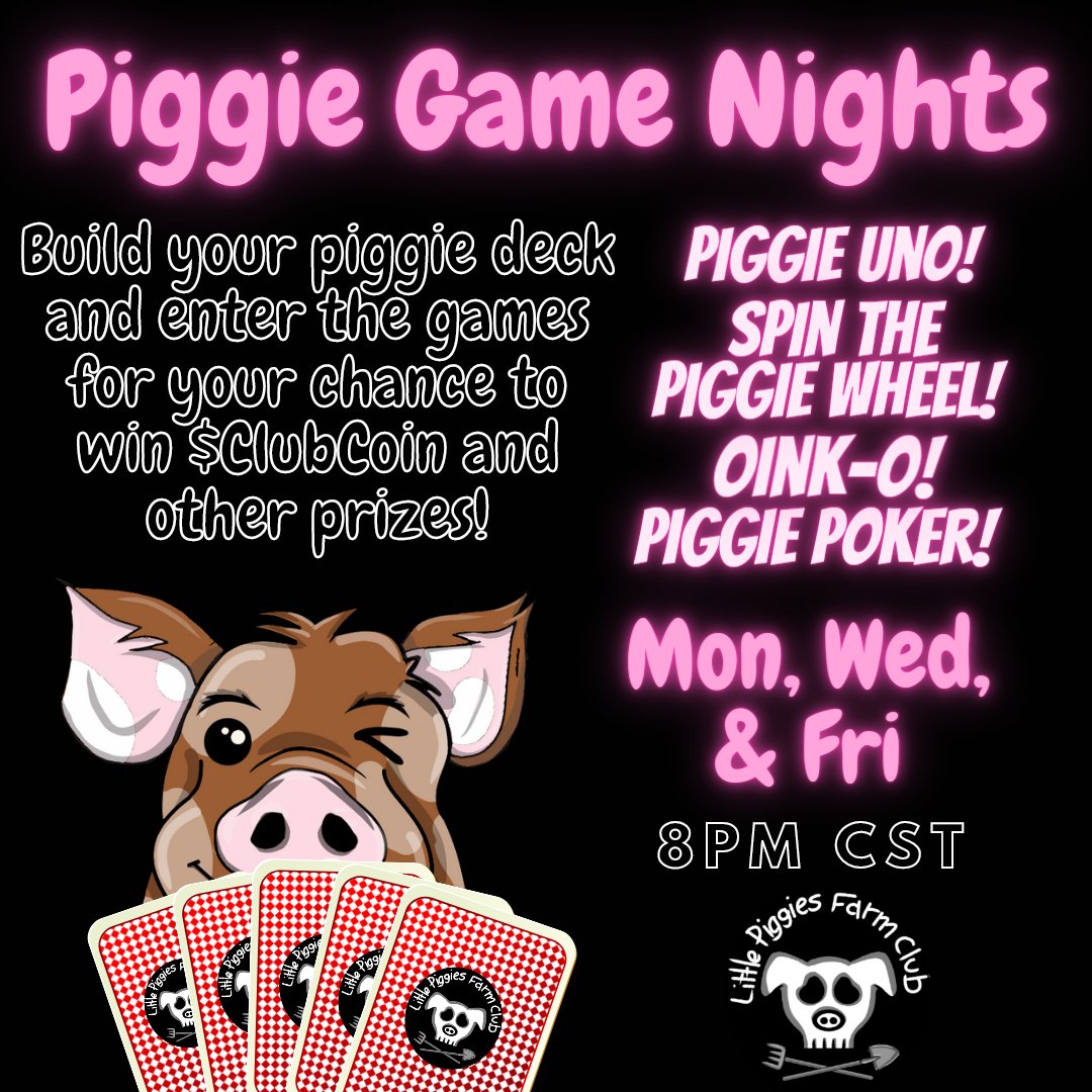 Care for a shot at an $15 ETH 🔥🎉🎁

1. Follow  <a href="/theouter_spaces/">Outer Spaces</a>, <a href="/InvisibleEnemie/">Invisible Enemies</a> &amp; <a href="/LPFCNFT/">LittlePiggiesFarmClub🐷CutiePizzle</a> 🔥🪅

2. Like, Retweet, &amp; Tag 4! 🔥🎊

3. Be in the spaces down under!! 🔥🥳
x.com/i/spaces/1vOGw…

#playingcards #nfts #cardgames #lpfc