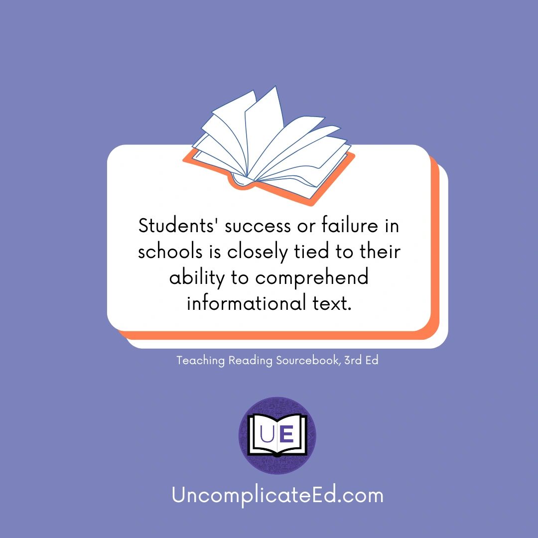 Uncomplicate_Ed's tweet photo. Comprehension matters. Comprehension of informational texts matters a lot.
#comprehensionmatters #scienceofreading #floridateacher #floridateachers #floridaprincipal #floridaprinicpals #floridaeducator #floridaeducation #floridaeducators #beststandards https://t.co/eBPPMyknLO