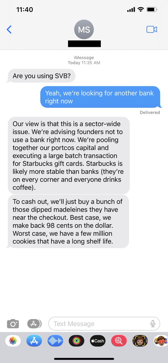 My lead investor just texted me this about SVB.