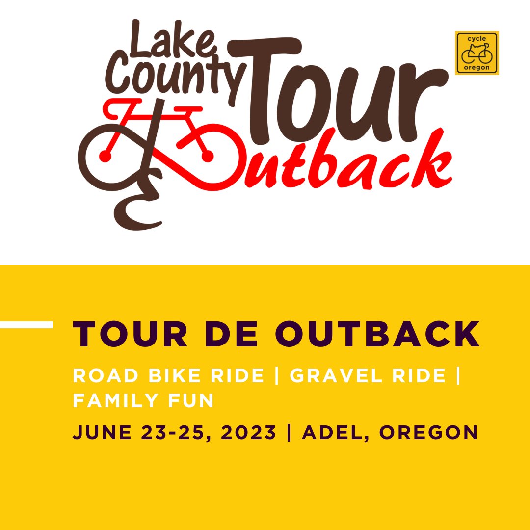 CycleOregon's tweet image. Got any plans June 23rd-25th? You do now!

Lake County Tour de Outback is hosting 2 GRAVEL rides &amp;amp; 3 ROAD rides, all starting in the iconic town of Adel, OR. Enjoy a weekend filled with exploring, hiking and live music. Bring the family too!

Register at: tourdeoutback.org