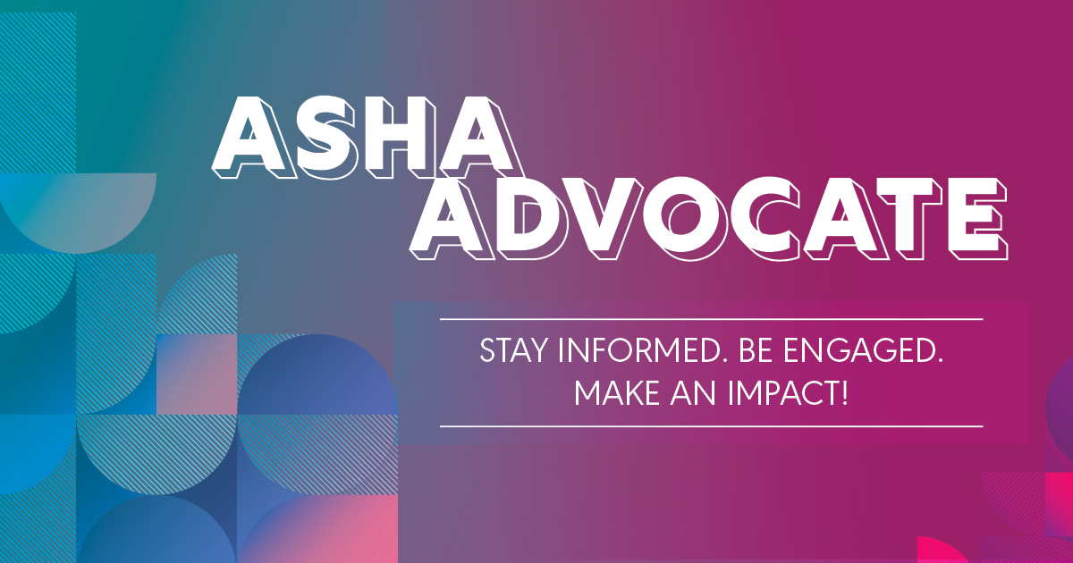 ASHAAdvocacy's tweet image. Learn more about ASHA’s latest advocacy activities in the March 9 issue of the ASHA Advocate. #audpeeps #slpeeps @ASHAWeb  asha.org/news/2023/asha…
