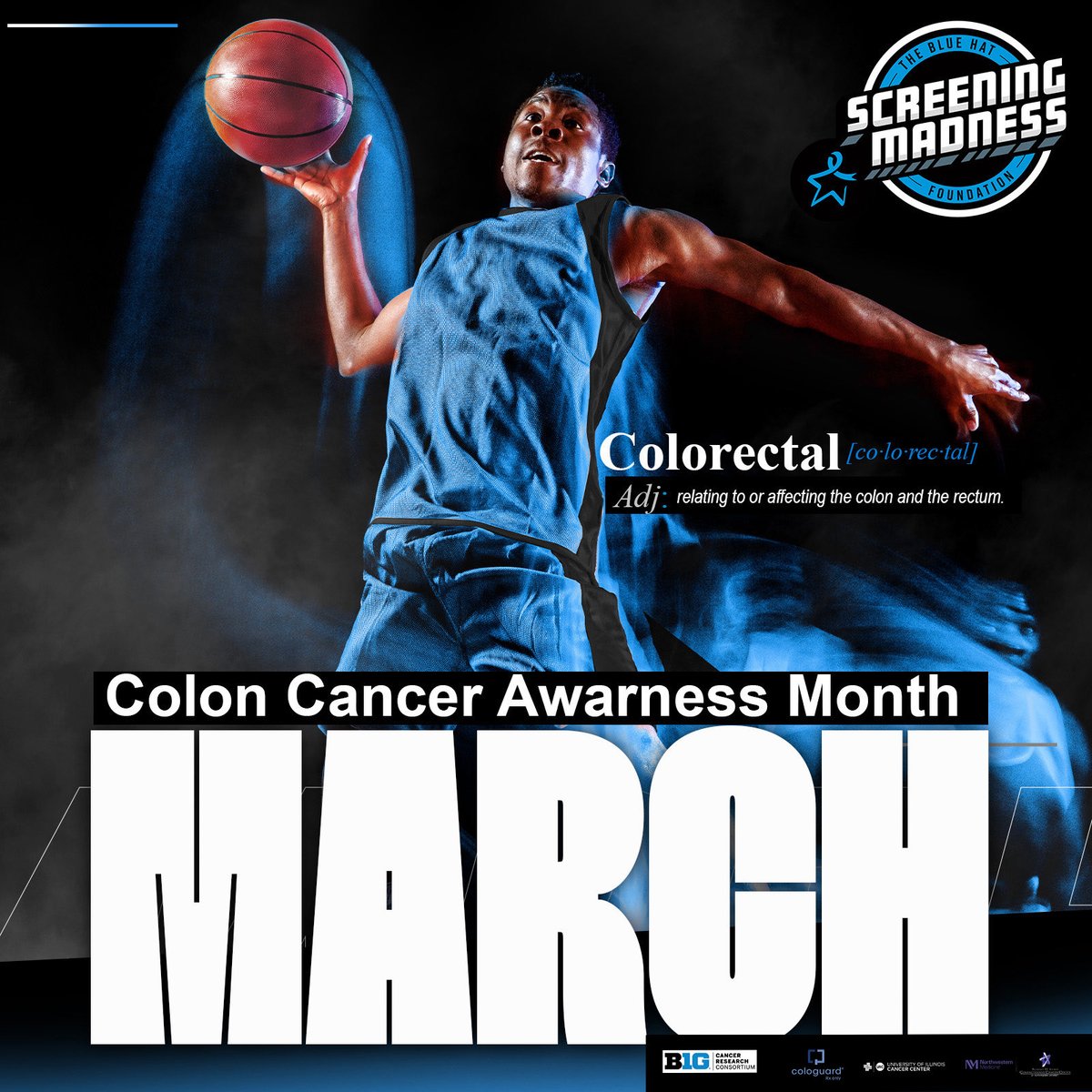 Get screened! ⁦<a href="/LurieCancer/">Lurie Cancer Center</a>⁩ ⁦<a href="/BlueHats4colons/">TheBlueHatFoundation</a>⁩