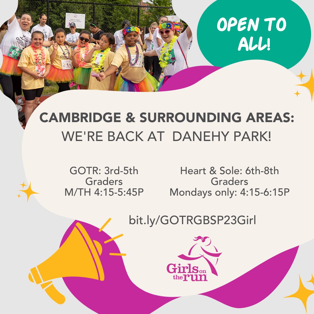 Friends and families in Cambridge and nearby - we are back at Danehy Park this spring and our teams are open to girls from all communities. Click here to register for the spring: bit.ly/GOTRGBSP23Girl