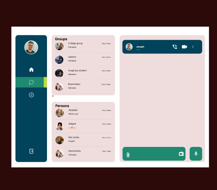 Chat app UI UX design by me. 

Here is the Figma link for your kind review: bit.ly/426n98q

#creative #keyshot #userexperience #photography #webdesign #inspiration #engineering #industrialdesigner #technology #dprinting #appdesign #uxdesigner #sketching #moderndesign #ui
