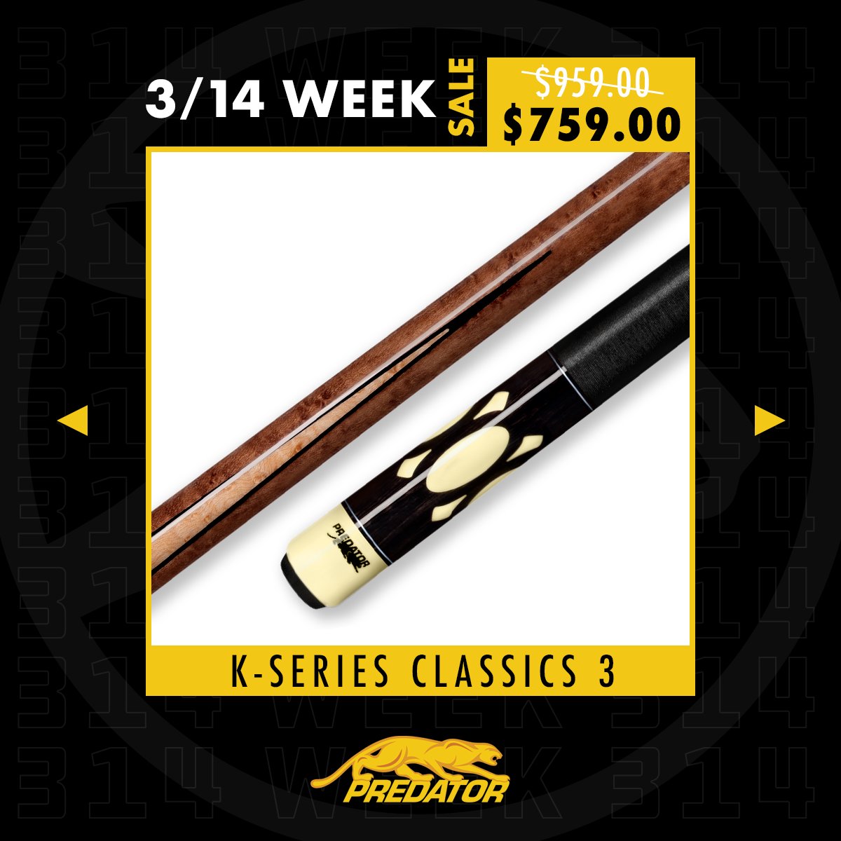 PredatorCues's tweet photo. Get this timeless look before they're gone! Only a few are left and they are on sale until 3/21.
While supply lasts: https://t.co/8iLOkqUqI1
#WoodenCues #LowDeflection #314Week #PredatorCues https://t.co/E30JmZwhtx