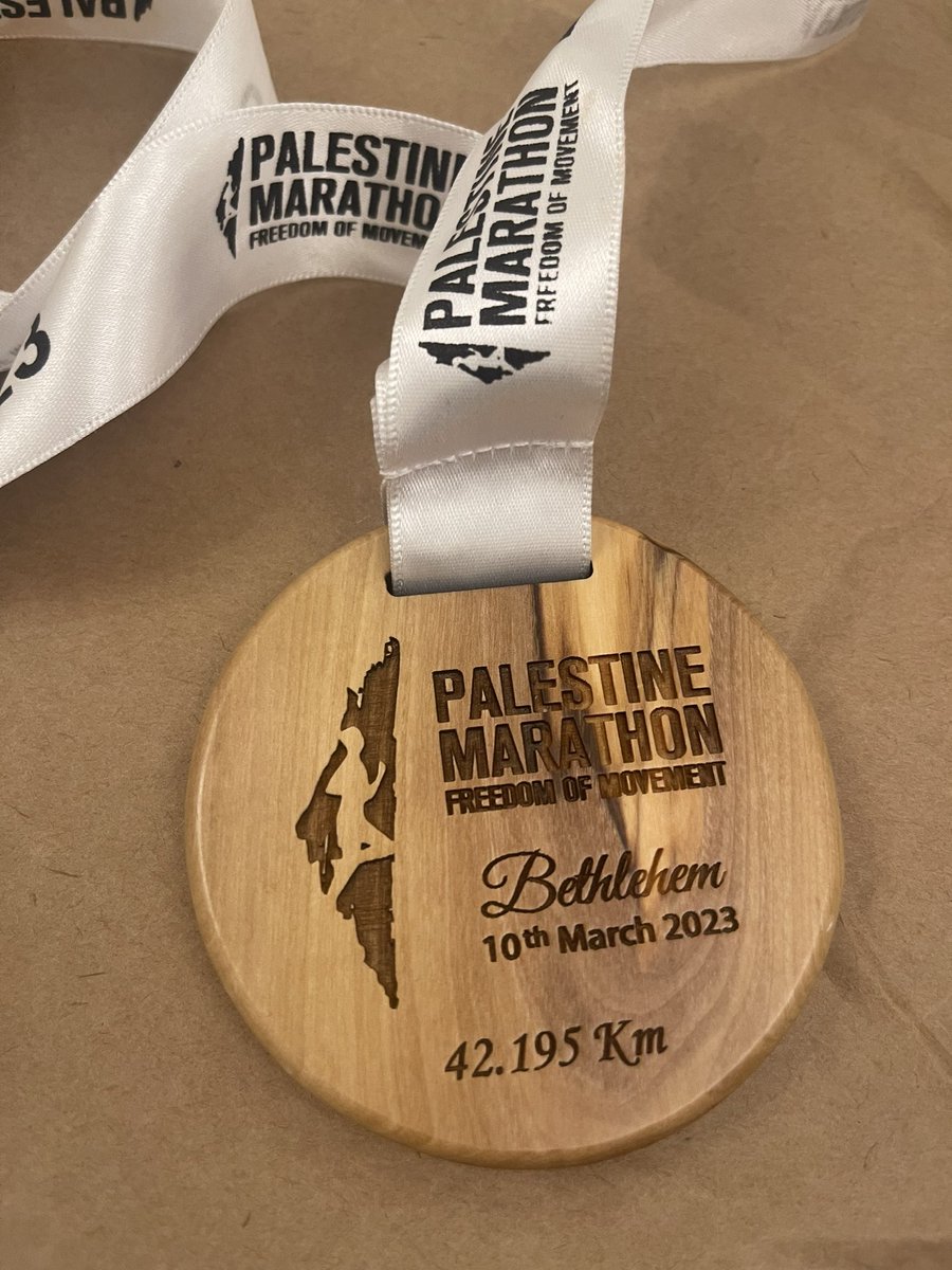 DalalIRIQAT's tweet photo. #Palestine_Marathon Today, 10 000 people ran for #freedom of movement for #Palestine. Nationals &amp;internationals in #Bethelehem marched with a clear message for #justice for Palestinian people. 9th edition of marathon Palestine 🇵🇸 #determination for freedom #Olivewood medals 🏅 https://t.co/TbqY4C0AeA