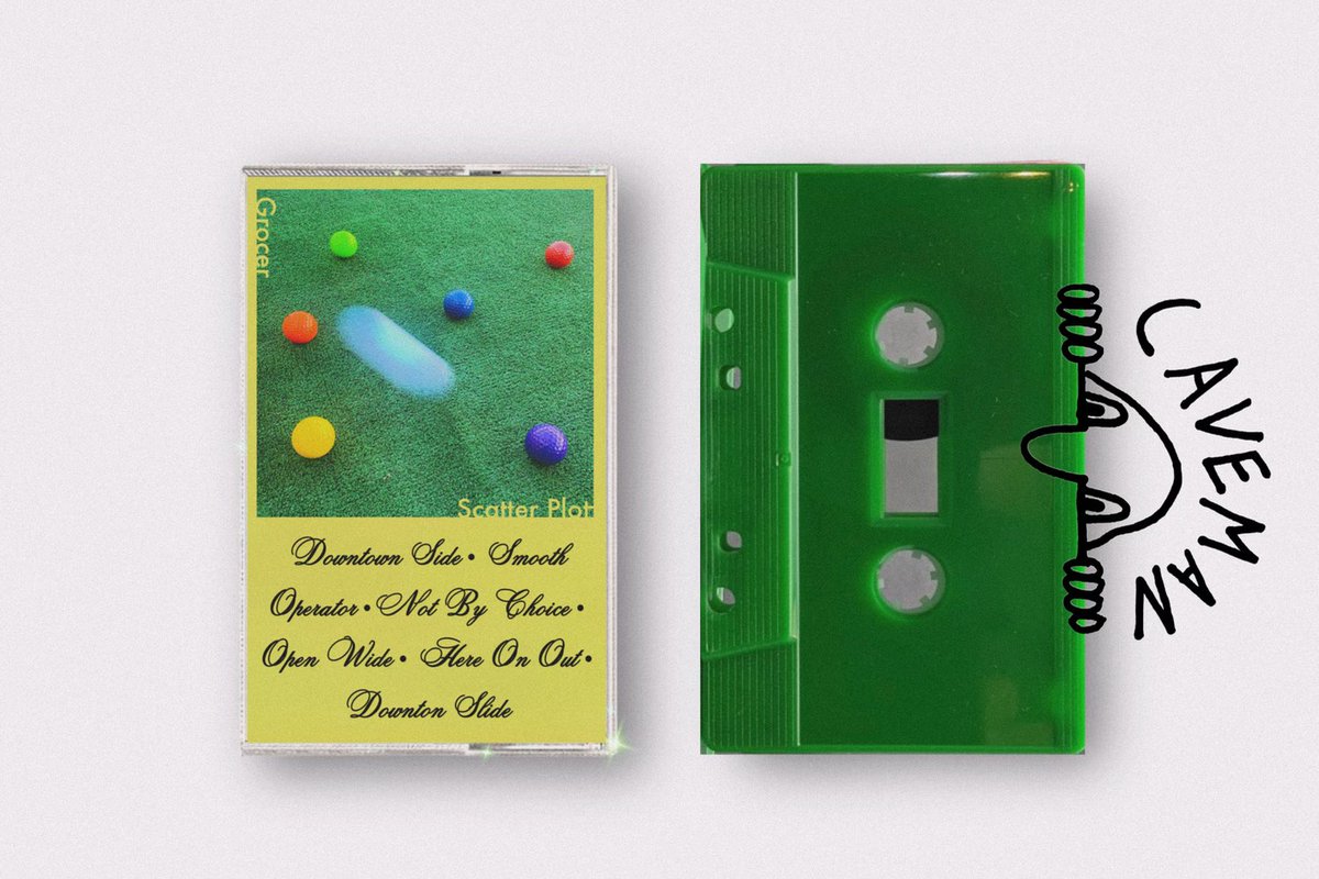 The @ItsGrocer “Scatter Plot” tapes are live on our bandcamp on exclusive putt putt green!!! Go grab a copy now and bump this with your windows down in your 93 Corolla.