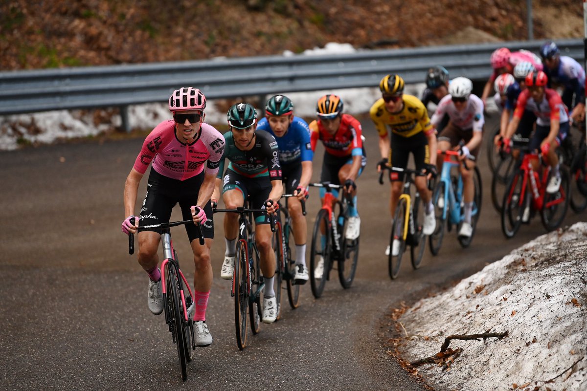 EFprocycling's tweet photo. Full commitment from our squad at Tirreno-Adriatico to set up Hugh Carthy on the final climb. 

Our brit put on a strong ride on the final climb to finish with the lead group and moves up into 11th in the overall with two stages to go. https://t.co/vd2YJ4CsCb