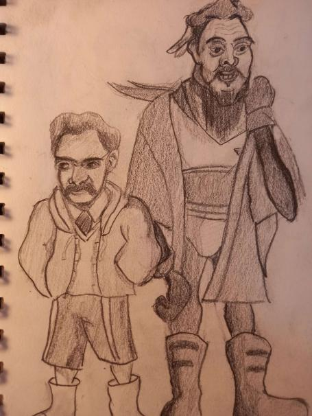 AutisticGuild's tweet photo. The very talented Yoshio made this sketch of our neurokin philosobros: Nietzche and Confucius! #AutisticPower #autisticmemes https://t.co/6TBZnpDTsV