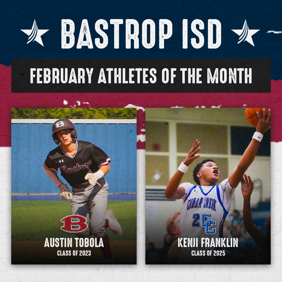 BastropISD's tweet photo. 🏆 February Athletes of the Month 🏆

BHS (@BastropHigh):
Christina Salinas 🥎
Austin Tobola ⚾️

CCHS (@CedarCreekHS):
Amanda Dyson 🥎
Kenji Franklin 🏀

Congratulations for being chosen as the February Athletes of the Month! https://t.co/JCmdSJDPr9