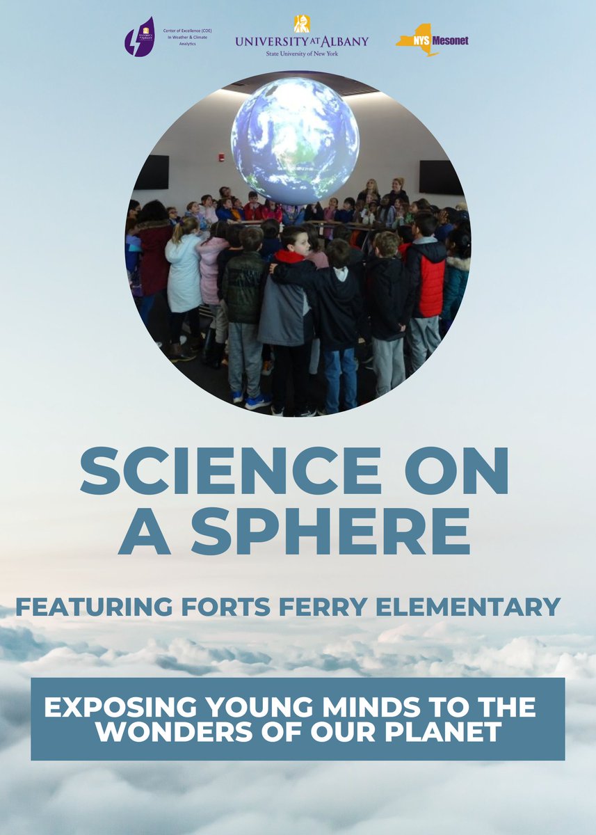 The NYS mesonet gave North Colonie Elementary Students an ETEC tour and showed them the NOAA Science on a Sphere which is used to portray climate data. The ASRC department attempts to captivate the attention of future generations in STEM fields.

#STEM #AtmosphericSciences #NOAA