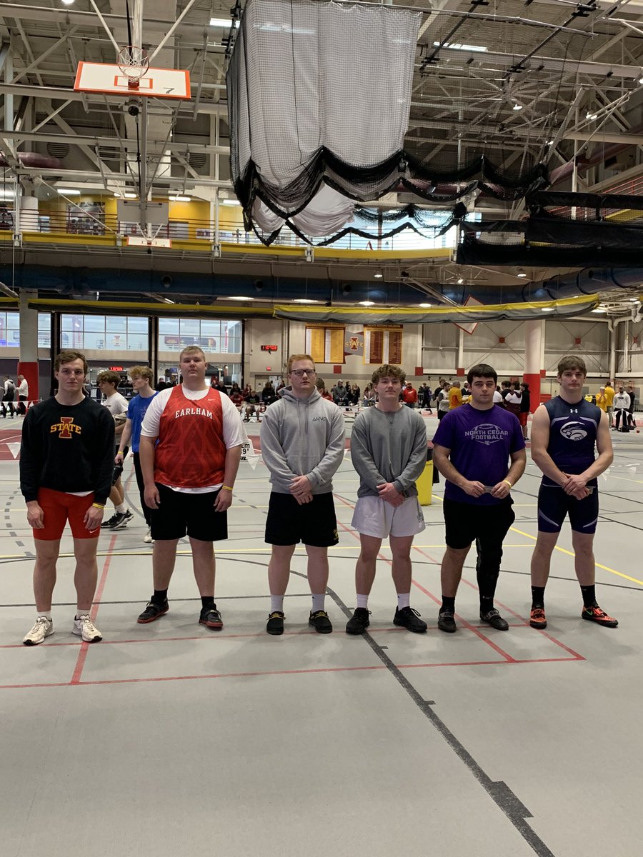 Congratulations to Aiden Heitland for winning the 1A shot put at the Iowa Track Coaches Indoor championships today with a throw of 47-03.75.