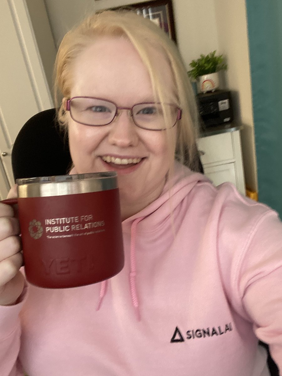 Between my <a href="/SignalHQ/">Signal AI</a> sweatshirt and the <a href="/InstituteForPR/">Institute for Public Relations</a> mug, I’m feeling like a cool kid of PR on this rainy Friday morning