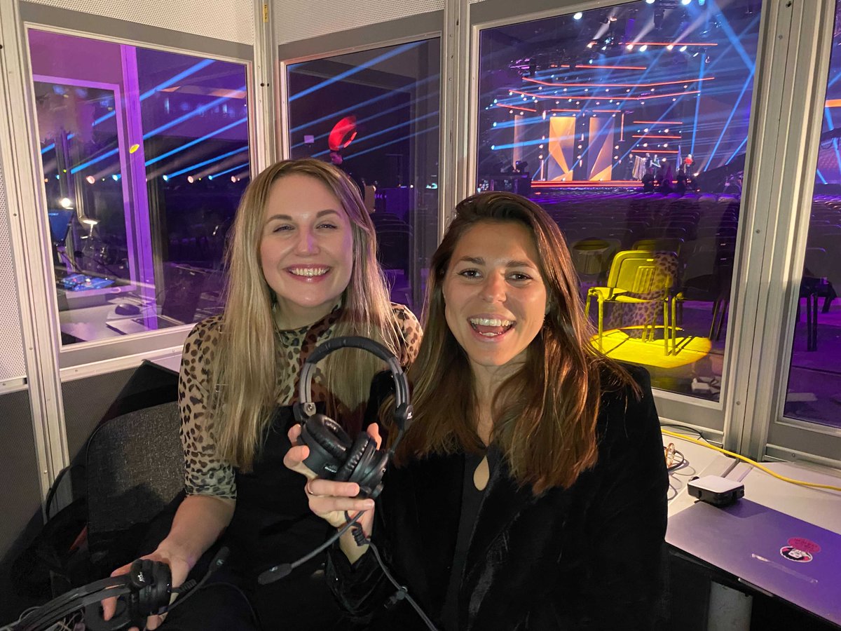 <a href="/bellaqvist/">Bella Qvist</a> and @livvylepoids are at Melfest HQ - back in their English language commentary booth 🤩 It still needs a name though... Can you help? 😀