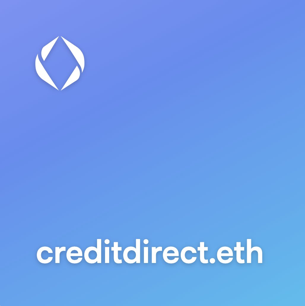 worthwhile_eth's tweet photo. @ENSentialism creditdirect.eth 0.1E (10 Trillion Dollar Market)

https://t.co/cT1TmifA6K

#ENS #Web3Names #EnsNames #ENSdomain https://t.co/3YfaljGUNN