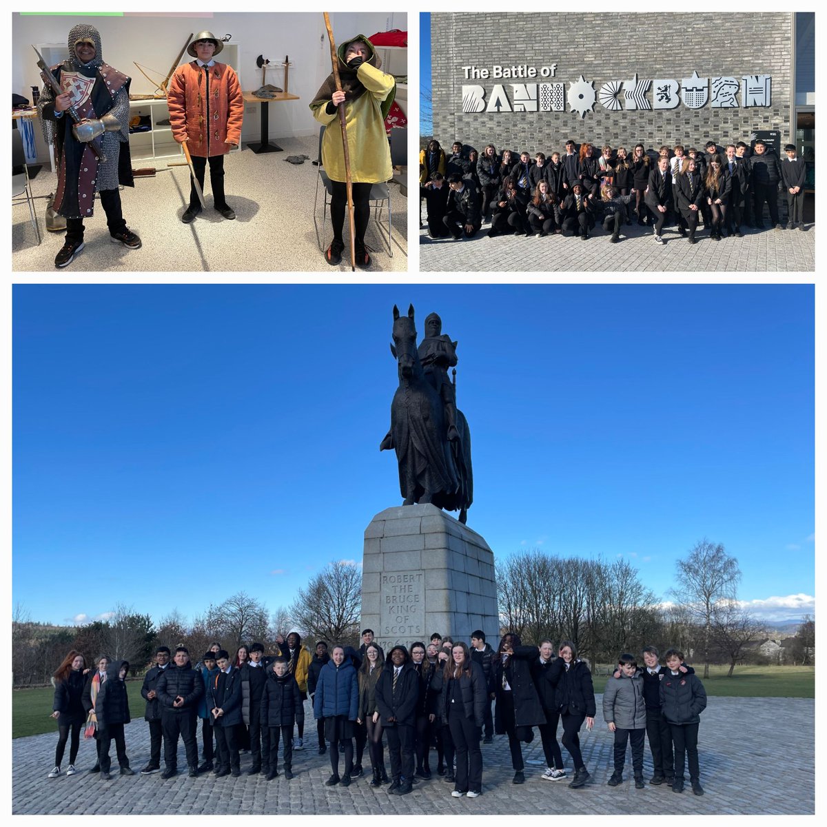 STASocSub's tweet photo. Some of our wonderful S1 pupils experiencing @BannockburnNTS this week. https://t.co/mVtjK1xem9