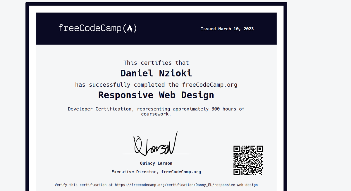 I just earned the Responsive Web Design certification <a href="/freeCodeCamp/">freeCodeCamp.org</a>! Check it out here: freecodecamp.org/certification/…