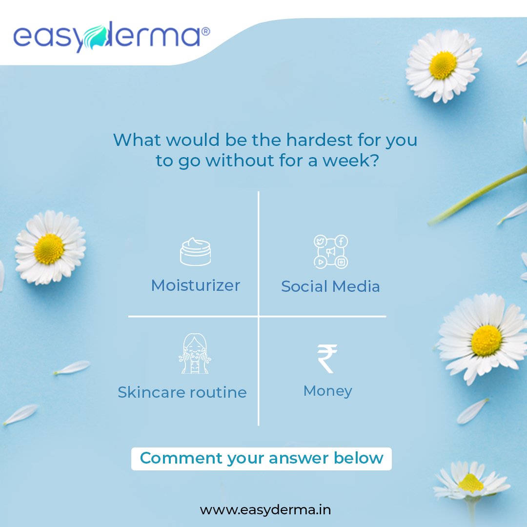 easyderma_'s tweet photo. We all have a routine for things.

Let’s see if you can live without any of the options given above for a week.

Comment your answer in the comment section.

Follow Easyderma for more! https://t.co/g8QBsiA76e