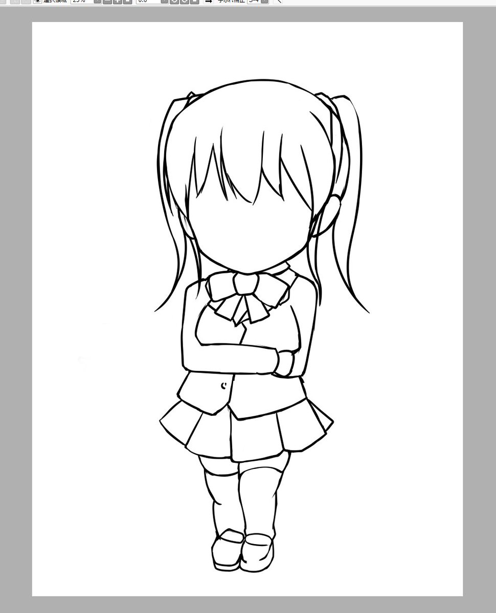 設定では副委員長が一番背が低いんだけど・・・
さすがに二等身まで下げるのやり過ぎと思いこれくらいでw 