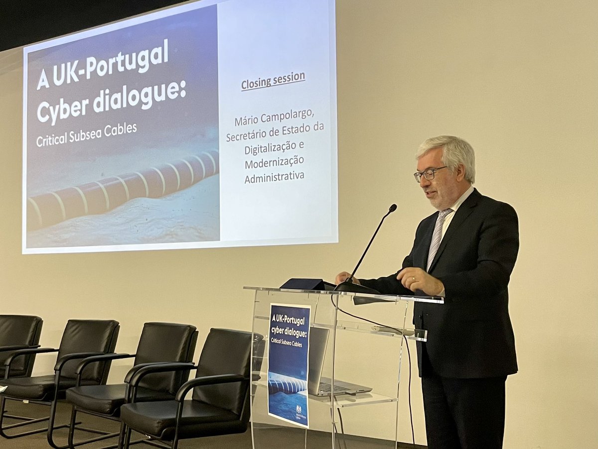 ukinportugal's tweet photo. It was a great honour to have Secretary of State @mariocampolargo closing our event and stressing the importance of the UK-PT bilateral relationship, including on cyber and the wider digital agenda #ukinportugal https://t.co/UmhNS76XfB