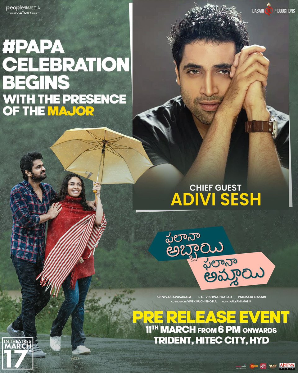 Adivi Sesh to grace pre release event of #PAPA