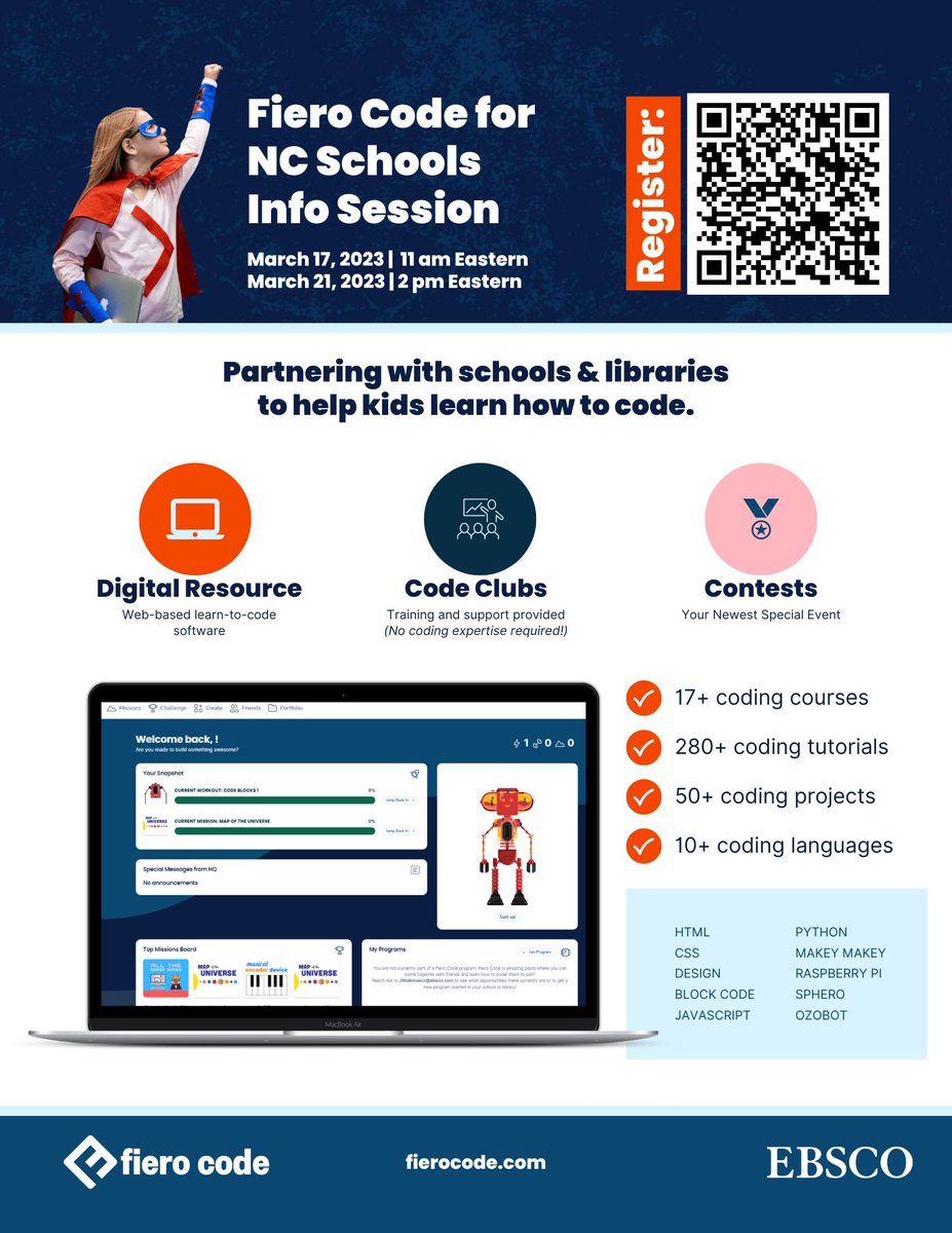 bmbryan's tweet photo. Special Fiero Code Info session for #NCTIES23 attendees: March 17 at 11am and March 21 at 2pm: https://t.co/1eZtasQbDl https://t.co/9syj2Yowmp