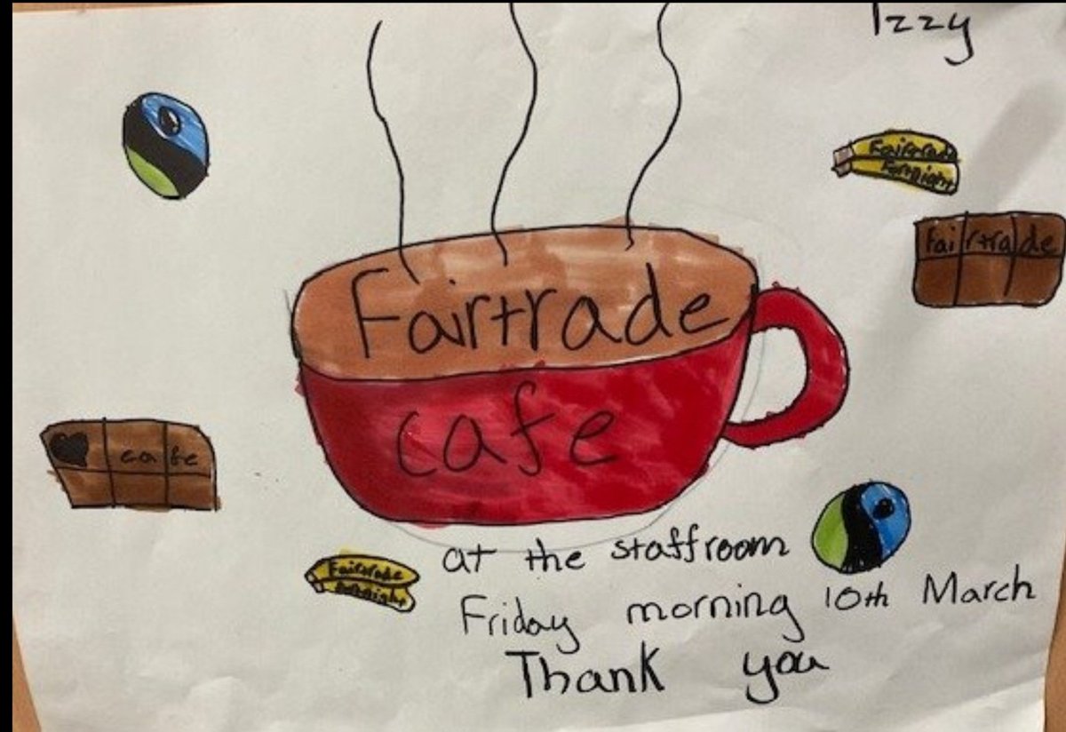 Wilsonpaulh's tweet photo. @hillofbanchory Fair Trade café served by primary three pupils. HOB Store Manager Alan Porter presented winning Fair Trade chocolate bar designs to pupils to celebrate #FairtradeFortnight https://t.co/luOHKRWDPe