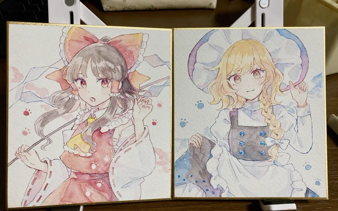 鬼形獣衣装な霊夢と魔理沙 