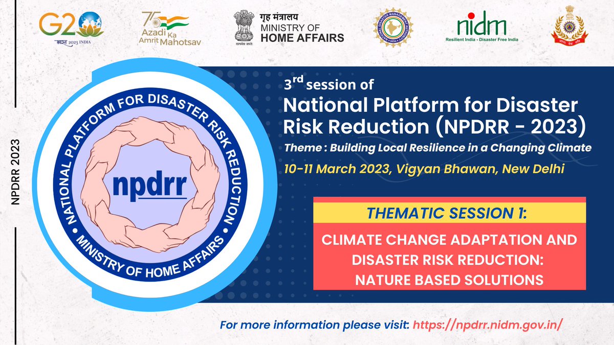 nidmmhaindia's tweet image. As climate-related disasters become more frequent &amp;amp; severe how do we combine #ClimateChange #Adaption &amp;amp; #Disaster #RiskReduction #DRR efforts to build #resilence &amp;amp; achieve #SustainableDevelopment? Join us at 1st Thematic Session of #NPDRR2023

@CEEWIndia
@ndmaindia 
@NDRFHQ