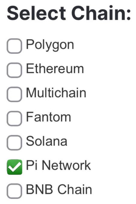 ⚡Select your most favorite Chain.

🔥 Mine is ""Pi Network"". ❤️
#PiNetwork #Picoin #Betting #Blockchain #Betiverse #KYC