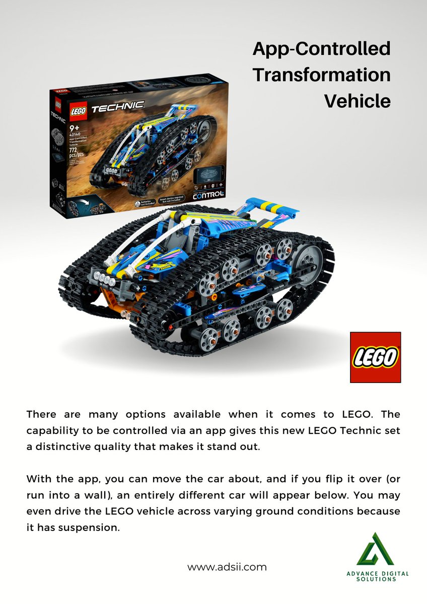 Build, transform, and play with the new LEGO App-controlled Transformation Vehicle - the ultimate robot toy for kids and adults alike!

#LEGOTransformationVehicle #AppControlled #RobotToy #STEMToy #CreativePlay #LEGOBuilding #ToyLovers