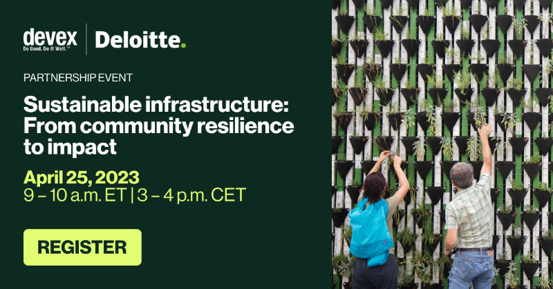 devex's tweet photo. 📣 Don't miss out on this event about measuring social impact in infrastructure investments. Get insights and practical examples from industry experts in line with the U.N. Financing for Development Forum. 

#DevexEvent on #SustainableInfrastructure #ResilientCities w/ @Deloitte