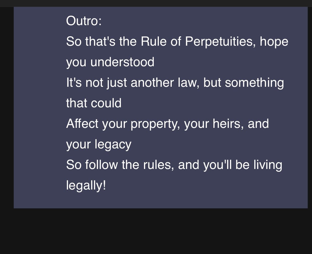 Yesterday my students and I asked Chat GPT to explain the rule against perpetuity in a rap style song. It did not disappoint!
