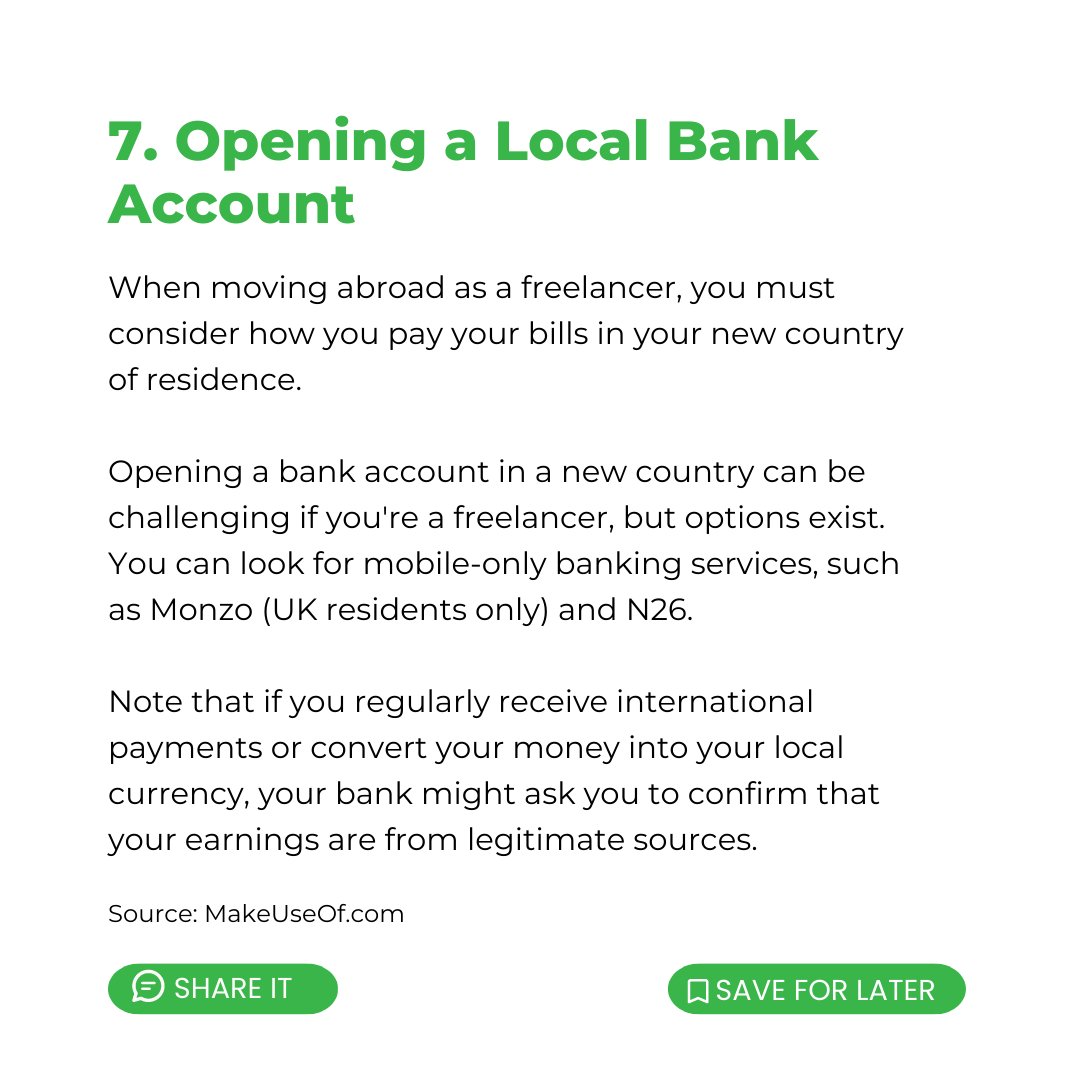 RemoteTribeLife's tweet image. 7/ Banking. In some countries, it does take time to open an account even if you have all the papers.
How about you go #mobilebank only?
Check out
1. Revolut (get £50) revolut.com/app/invite?tra…
2. Wise wise.prf.hn/click/camref:1…