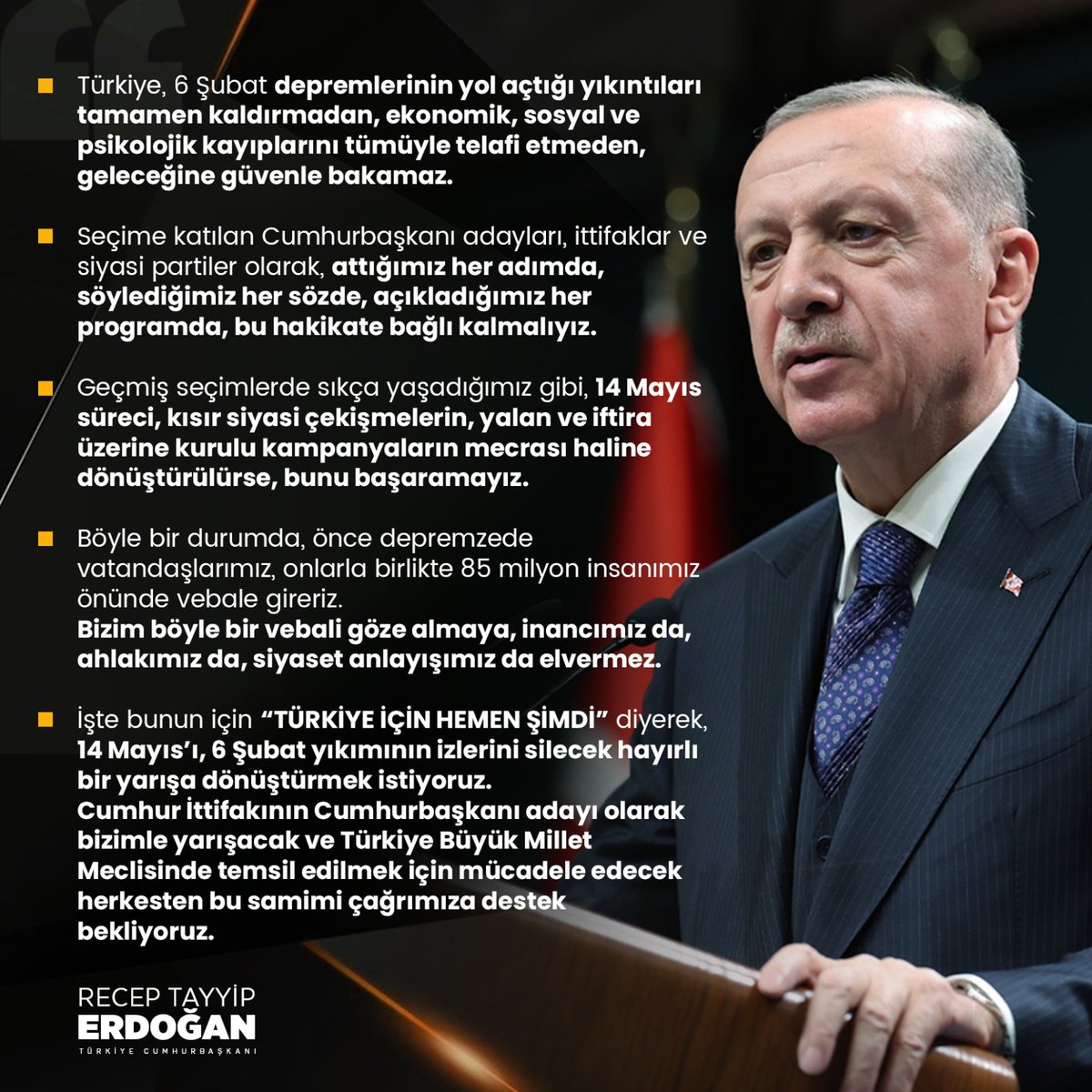 Cumhurbaşkanımız <a href="/RTErdogan/">Recep Tayyip Erdoğan</a>
Genel Seçimlerimizin 14 Mayıs 2023 tarihinde yenilenmesine dair kararı imzaladı. 

Ülkemize ve Aziz Milletimize Hayırlı Olsun.
Yarın değil, hemen şimdi.🇹🇷
#TürkiyeYüzyılı