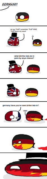 PolenBallComic's tweet photo. Funny Comic about what happens if you ask Germany what they did in paris... (Credit to SoCake#1900 on discord for the comic) https://t.co/2JpcP487O9