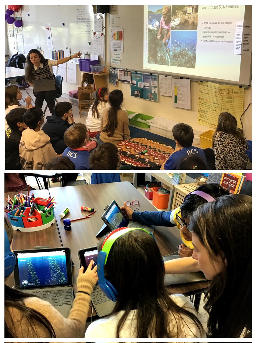 RandaB19's tweet photo. In connection to our ‘Webs We Weave’ unit, Grade 4 had a special visit from the Mediterranean Conservation Society. Yasemin Ulusoy helped us understand in depth how climate change and human behaviour are impacting marine life along the Mediterranean coasts. #MarineConservation https://t.co/4OzLb1WrTp