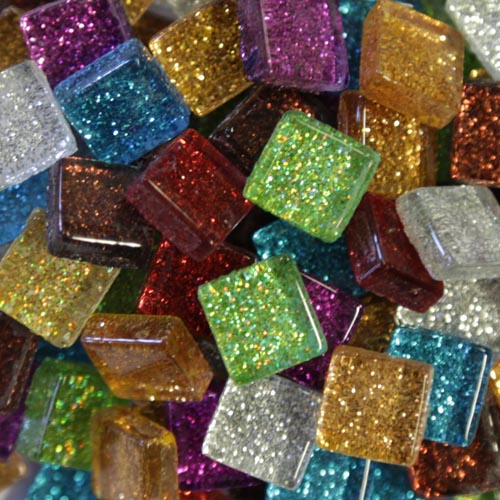 1cm x 1cm mixed glass glitter tiles for mosaics and crafts mosaicsupplies.co.uk/product/mixed-… #ManchesterHour
