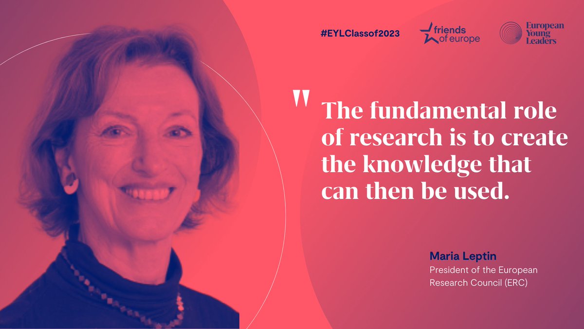 retweet @ ERC_Research: RT @FriendsofEurope: ❓ Where does research fit when it comes to #ClimateAction and #EnergySovereignty? 

🗨️ @mleptin, President @ERC_Research, shares her perspective at our #EYL40Brussels seminar.