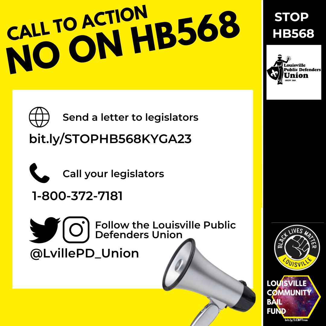 HB 568 passed the Kentucky House yesterday. The ramifications of this bill for our office, our colleagues, the state budget, and our client representation cannot be stressed enough. If you have time today, call your State Senator and tell them to vote NO on HB 568.