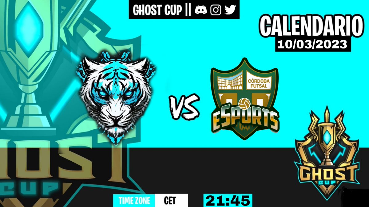 GhostCup_es's tweet photo. Torneo Nuevo Comienzo
📌| Ronda 1
🗓️|  10 de Marzo
🎙️| Caster 

⚔️| @eTeamTora #Rebornd 🆚 @Cordoba_Gaming
⏱️| 21:45
🎙️| (Por decidir ) 

Mucha suerte a los equipos 🍀
3/3 https://t.co/3byw2SbBeR